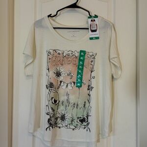 Lucky Brand Graphic Tee Floral Butterfly NWT Size XL
